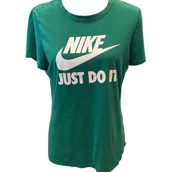 Nike Women's Green Dri-FIT Graphic T-Shirt Size L Casual Sports Top - Picture 1 of 7